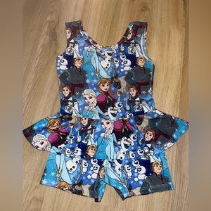 EXCELLENT USED CONDITION WILD RICH KIDS WRK DISNEY FROZEN PEPLUM ROMPER 5/6